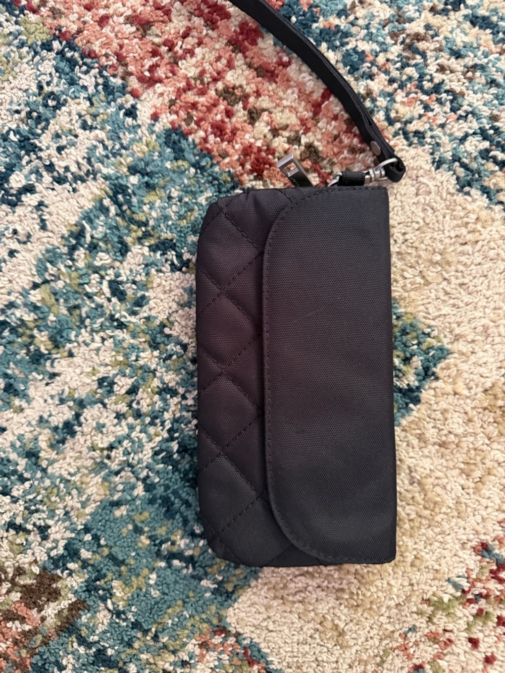 Black Quilted Wristlet Clutch